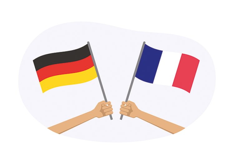 Drapeaux allemand et français